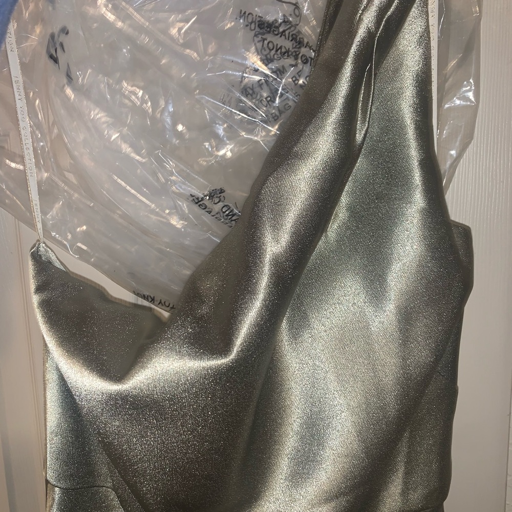 Floor Length Sage Green Satin JENNY YOO gown brand new - Picture 5 of 8